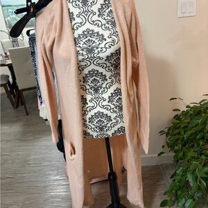 REVAMPED⭐️- Light Pink Open-Front Cardigan For $25